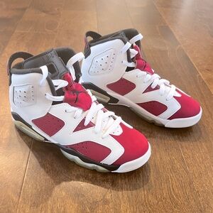 Nike Air Jordan 6 Retro ‘Carmine’ Sneakers, Kids Sz 5Y/Adults Sz 5